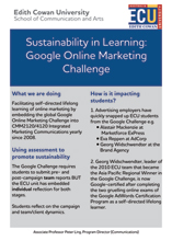 Sustainability in Learning: Google Online Marketing Challenge